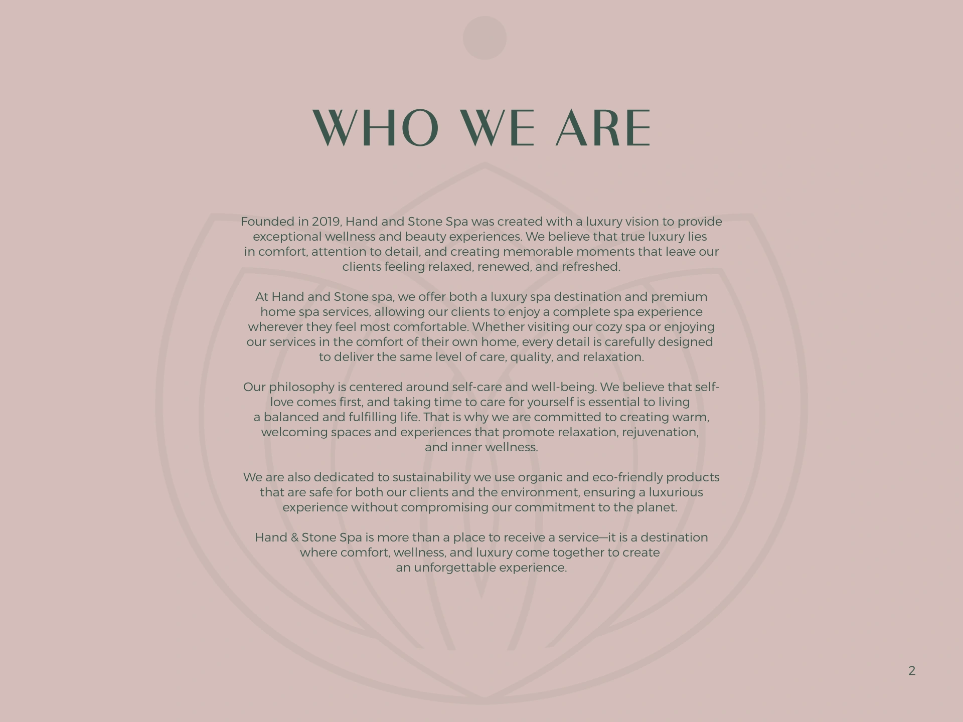 Hand & Stone menu page 2 of 13