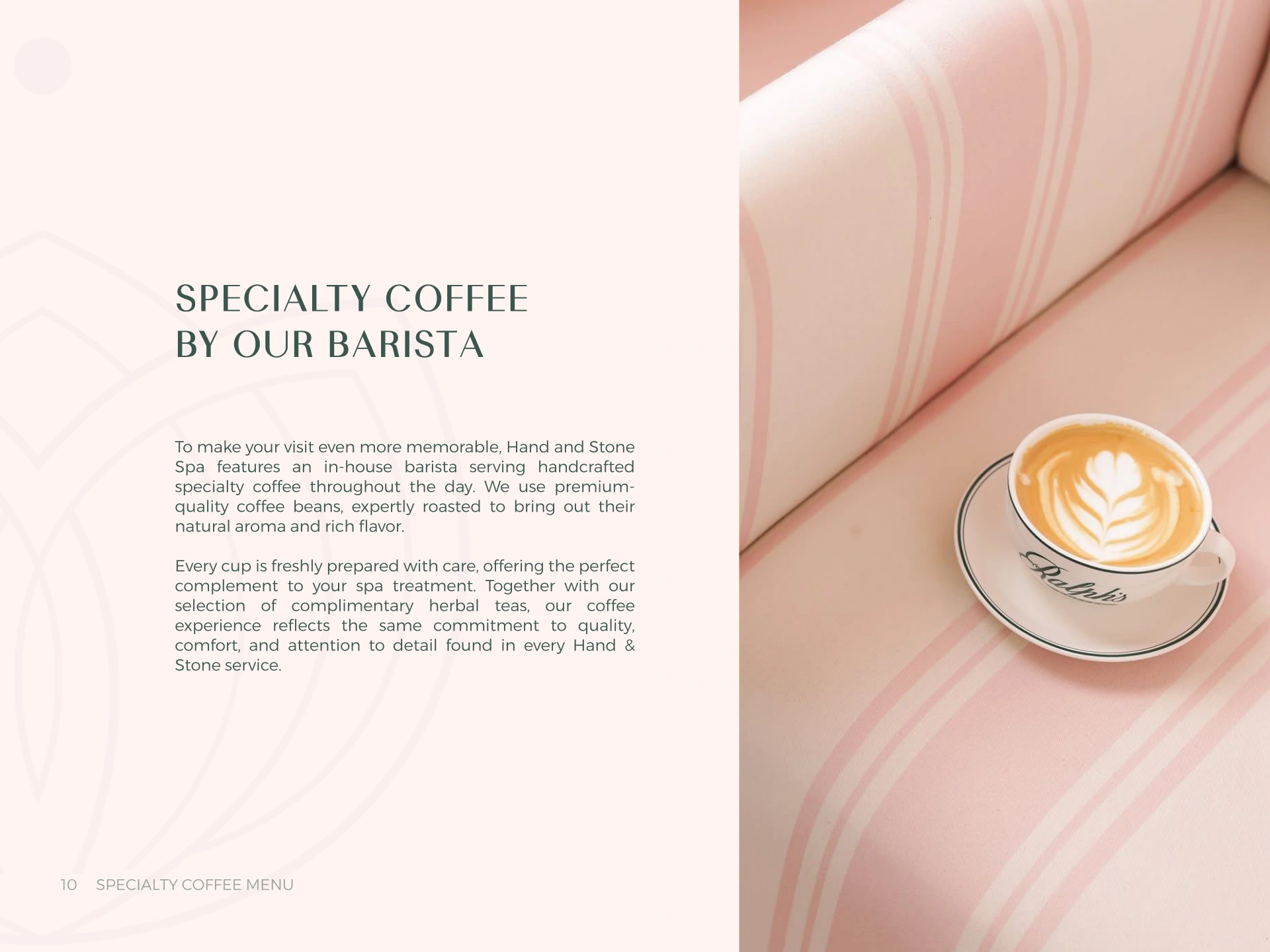 Hand & Stone menu page 10 of 13